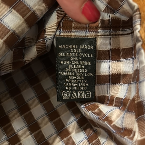 American Modern Alexander Julian Brown Checkered Button Down - Picture 4 of 5